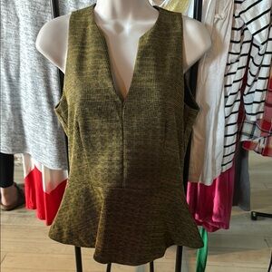 H&M Olive Peplum Tank Top